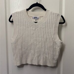525 America Cream Ribbed Knit Vest